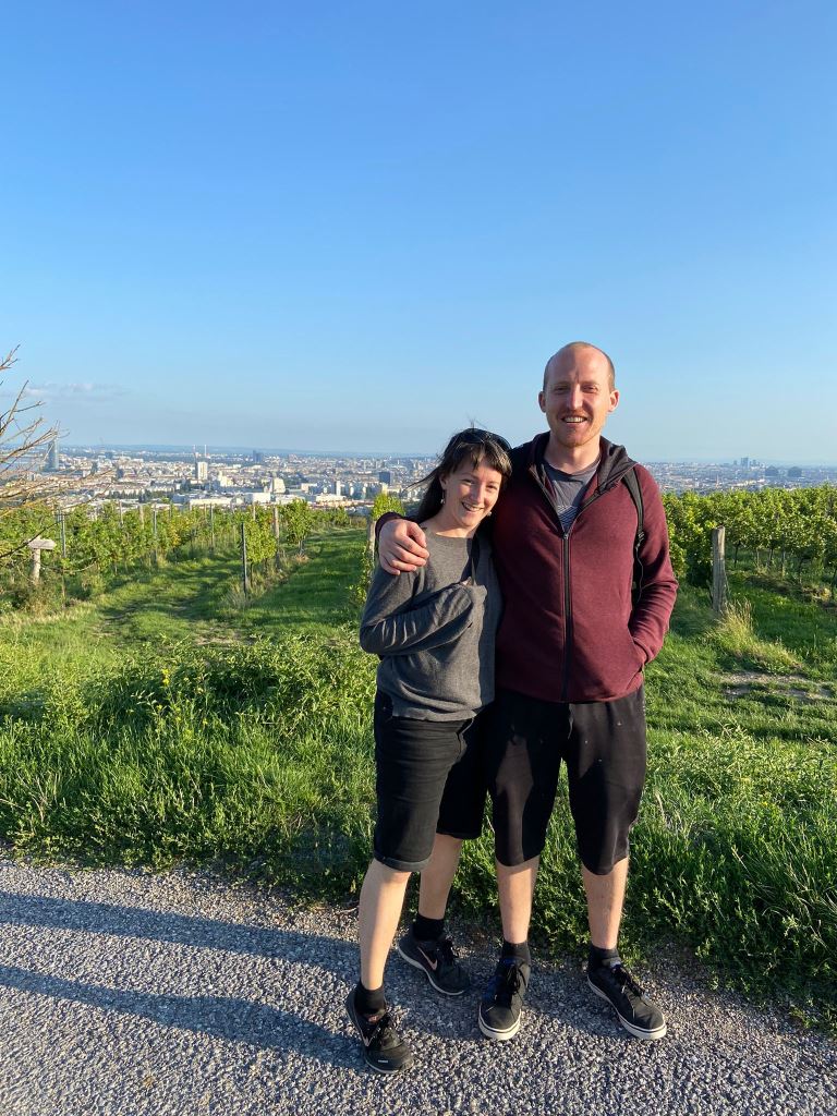 Soph and Ben at Vienna vineyards - enlarge